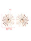 Fashion Rose Gold Metal Geometric Starburst Round Stud Earrings