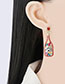 Fashion Pink Alloy Diamond Wine Bottle Stud Earrings