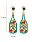 Fashion Black Alloy Diamond Wine Bottle Stud Earrings