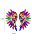 Fashion Color Alloy Diamond Wing Stud Earrings