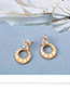 Fashion Gold Alloy Diamond And Pearl Hoop Stud Earrings