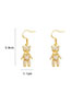 Fashion Gold Copper Inlaid Zirconium Bear Stud Earrings