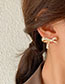 Fashion Gold Brass Zirconia Bow Stud Earrings