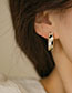 Fashion Silver Copper Diamond Geometric C-shaped Stud Earrings