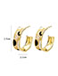 Fashion Gold Copper Diamond Geometric C-shaped Stud Earrings