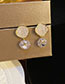 Fashion Gold Brass Diamond And Pearl Diamond Ball Stud Earrings