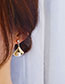 Fashion Gold Copper Diamond Geometric Fan Stud Earrings
