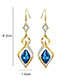 Fashion Gold Gold Plated Copper Geometric Drop Earrings With Diamonds