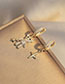 Fashion Gold Bronze Zirconium Bear Star Asymmetric Earrings