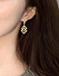Fashion Gold Bronze Zirconium Geometric Diamond Stud Earrings