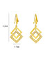 Fashion Gold Bronze Zirconium Geometric Diamond Stud Earrings