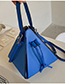 Fashion Light Blue Pu Large Capacity Three-piece Drawstring Shoulder Bag