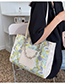 Fashion White Large Capacity Three-dimensional Embroidery Shoulder Bag