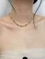 Fashion Gold Stainless Steel Dripping Olive Leaf Necklace