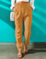 Fashion Orange Ruffled High-waisted Trousers