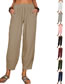 Fashion Armygreen Cotton And Linen Straight Trousers