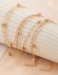 Fashion Gold Metal Pearl Round Beads Heart Double Necklace