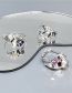 Fashion Pink Sterling Silver Irregular Zirconium Geometric Ring
