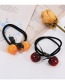 Fashion Red Wine Resin Cherry Double Layer Hair Rope