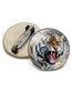 Fashion 8# Geometric Tiger Round Treasure Brooch