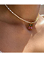 Fashion Gold Alloy Diamond Claw Chain Cherry Necklace