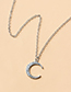Fashion Gold Alloy Diamond Moon Necklace
