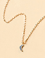 Fashion Gold Alloy Diamond Moon Necklace