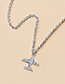 Fashion Gold Alloy And Diamond Airplane Necklace