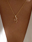 Fashion Rose Gold Alloy Diamond Snake Necklace