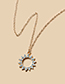 Fashion Gold Alloy Diamond Geometric Round Necklace