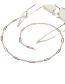 Fashion Gold Metal Geometric Oval Chain Pearl Eye Chain