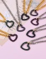 Fashion Silver Light Purple Bronze Zircon Heart Pendant Chunky Chain Necklace