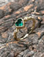 Fashion D White Diamond Brass Gold Plated Heart Zirconium Open Ring