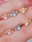 Fashion 633 White K Copper Inlaid Zirconium Bee Piercing Stud Earrings