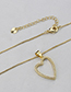 Fashion Gold Color Bronze Zirconium Heart Necklace