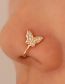 Fashion Imitation Gold A-457 Copper Diamond Geometric Piercing Nose Clip