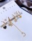 Fashion Gold Color Brass And Zirconium Pentagram Heart Earrings Set