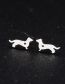 Fashion Gold Color Stainless Steel Geometric Hollow Dog Stud Earrings