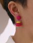 Fashion Random Color Plum Ball Earrings Plastic Colorful Rice Beads Ball Stud Earrings