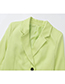 Fashion Green Solid Double-breasted Blazer