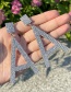 Fashion L Alloy Diamond Alphabet Stud Earrings