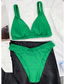 Fashion Green Nylon Pleated Split Swimsuit