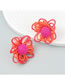 Fashion Orange Glass Tube Flower Stud Earrings