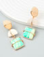 Fashion Color Alloy Multilayer Frosted Resin Braided Earrings