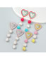 Fashion Pastel Alloy Diamond Heart Diamond Ball Earrings