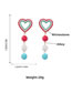 Fashion Red Color Alloy Diamond Heart Diamond Ball Earrings