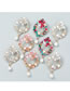 Fashion Pink Alloy Diamond Geometric Drop Earrings