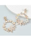 Fashion White Alloy Diamond Flower Butterfly Stud Earrings
