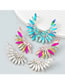 Fashion Color Alloy Diamond Geometric Wing Stud Earrings