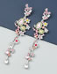 Fashion Color Alloy Diamond Multi-layer Butterfly Flower Drop Earrings